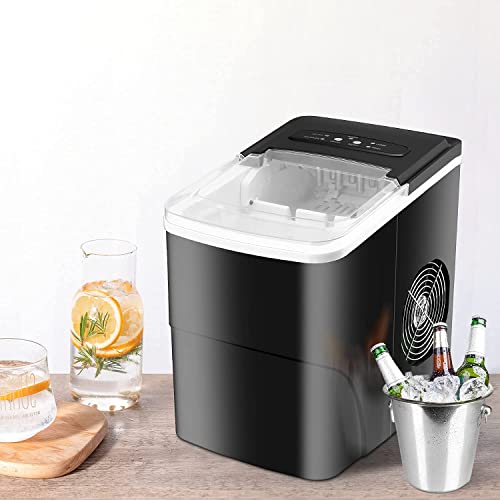 Ice Maker Portable Ice Maker Countertop Ice Maker Machine for Home Office Camping Mini Small Table Top Tabletop Electric with Spoon, 26.5 lbs in 24h Discount