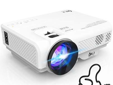 DR. J Professional 4500L Mini Projector Full HD 1080P Supported Portable Video Projector, Compatible With TV Stick, HDMI, VGA, USB, TF, AV, Sound Bar, Video Games [2020 Latest Upgrade] For Discount