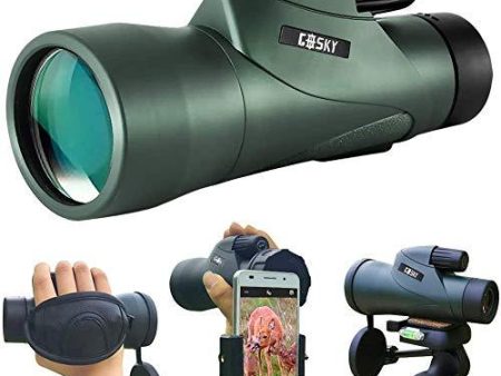 Gosky 12x55 High Definition Monocular Telescope and Quick Phone Holder-2020 Waterproof Monocular -BAK4 Prism for Wildlife Bird Watching Hunting Camping Travel Secenery For Discount