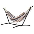 Amazon Basics Double Hammock with 9-Foot Space Saving Steel Stand and Carrying Case, Multi Color, 400 lb Capacity Hot on Sale