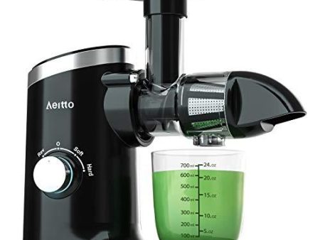 Slow Juicer,Aeitto Masticating Juicer,Juice Extractor,Cold Press Juicer with 2-Speed Modes,Juicer Machines with Reverse Function & Quiet Motor for Vegetables And Fruits,Easy to Clean with Brush Sale