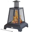 Chimenea Fireplace Outdoor Fireplace Fire Pit Wood Burning Fire Pit Patio Square Iron Fire Pit 27.5  Large Fire Pits Fire Poker Mesh Spark Screen Chimney Charcoal Grid for Garden, Backyard Online Hot Sale