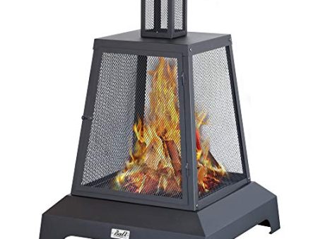 Chimenea Fireplace Outdoor Fireplace Fire Pit Wood Burning Fire Pit Patio Square Iron Fire Pit 27.5  Large Fire Pits Fire Poker Mesh Spark Screen Chimney Charcoal Grid for Garden, Backyard Online Hot Sale