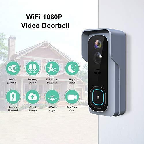 WiFi Video Doorbell Camera, XTU Wireless Doorbell Camera with Chime, 1080P HD, 2-Way Audio, Motion Detection, IP65 Waterproof, Cloud Storage and 32GB SD Card Included Supply