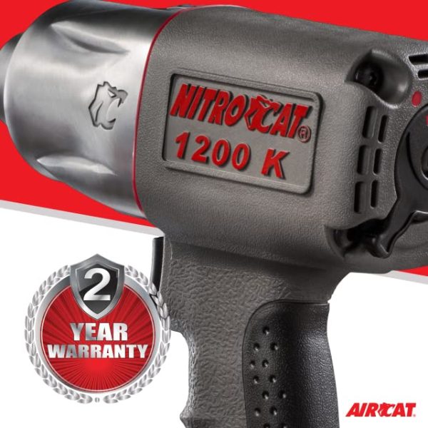 AIRCAT 1200-K 1 2-Inch Nitrocat Kevlar and Composite Twin Clutch Impact Wrench 1295 ft-lbs Online Sale