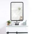 20  x 30  Black Mirror for Wall- Sturdy Metal Black Framed Mirror - Rectangle Mirror with Beautiful Metal Frame for Bathroom, Entryway, Living Room & More! Black Framed Rounded Corner Deep Set Design Hot on Sale