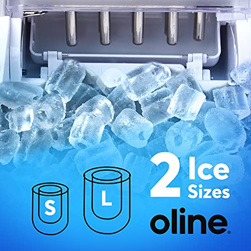 Oline Ice Maker Machine, Automatic Self-Cleaning Portable Electric Countertop Ice Maker, 26 Pounds in 24 Hours, 9 Ice Cubes Ready in 7 Minutes, with Ice Scoop & Basket (White) Online Hot Sale