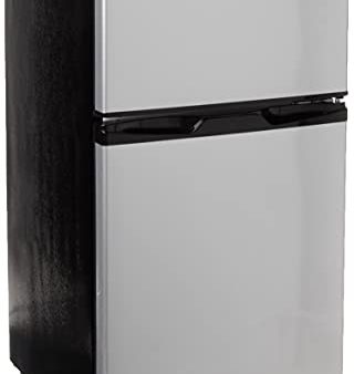 3.2 Cubc Foot 2 Door Fridge and Freezer, Stainless Steel Cheap