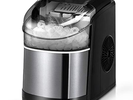 Ice Maker Machine for Countertop, Self-Cleaning Function, 26Lbs 24H Portable Ice Maker, 9 Cubes Ready in 6 Mins, Compact Ice Cube Maker with Ice Scoop & Basket for Home Kitchen Office Bar (Black) For Discount