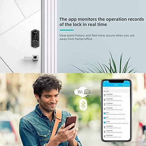 Smart Deadbolt,hornbill Door Locks with Keypads,Include Wi-Fi Bridge,Work with Alexa&Google Home,Free APP, Code,Bluetooth Keyless Entry Door Lock ,Smart Locks Front Door for Home Office Airbnb,Black For Sale