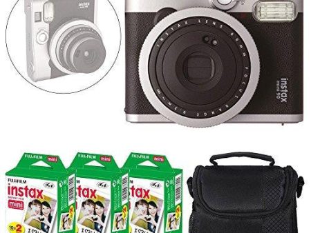 Fujifilm INSTAX Mini 90 Neo Classic Instant Camera (Black) + Fujifilm Instax Mini Instant Film (60 Exposures) + Camera Case – Deluxe Accessory Bundle Hot on Sale