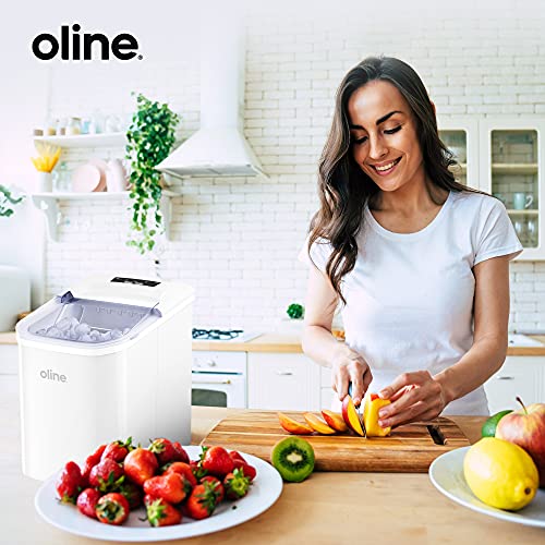 Oline Ice Maker Machine, Automatic Self-Cleaning Portable Electric Countertop Ice Maker, 26 Pounds in 24 Hours, 9 Ice Cubes Ready in 7 Minutes, with Ice Scoop & Basket (White) Online Hot Sale