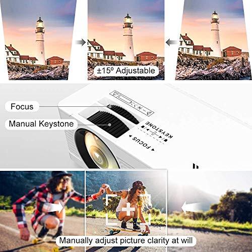 QKK Mini Projector 6500Lumens Portable LCD Projector [100  Projector Screen Included] Full HD 1080P Supported, Compatible with Smartphone, TV Stick, Games, HDMI, AV, Projector for Outdoor Movies on Sale