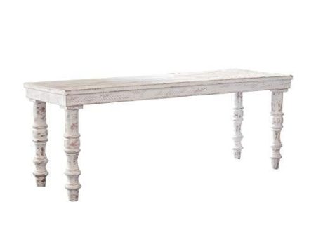 Signature Design by Ashley Dannerville Distressed Vintage Accent Bench, Antique White Discount