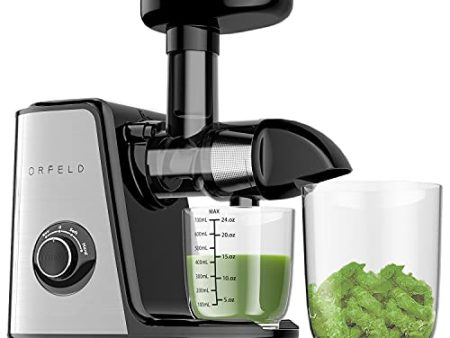 Juicer Machines, ORFELD Slow Masticating Juicer Extractor Easy to Clean, Quiet Motor and Reverse Function, Cold Press Juicer for Vegetable and Fruit Carrots, Oranges and Celery etc (Silver) Discount