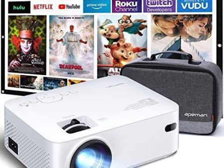 APEMAN Mini Projector, 1080P Supported, 200   Max Display 60000 Hrs Lamp Life Portable Video Projector, Compatible with HDMI, PS4, TV Stick, VGA, TF, AV, USB Drive, Carry Bag and 100   Screen Included Online