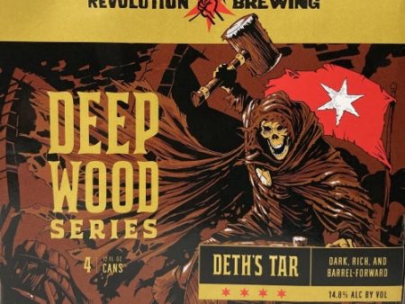 (4pk cans)-2022 Revolution Brewing Deth s Tar Bourbon Barrel Aged Stout Beer, Illinois, USA (12oz) Fashion