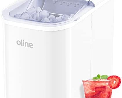 Oline Ice Maker Machine, Automatic Self-Cleaning Portable Electric Countertop Ice Maker, 26 Pounds in 24 Hours, 9 Ice Cubes Ready in 7 Minutes, with Ice Scoop & Basket (White) Online Hot Sale