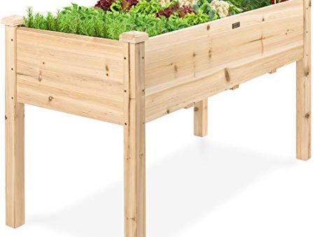 Best Choice Products 48x24x30in Raised Garden Bed, Elevated Wood Planter Box Stand for Backyard, Patio, Balcony w Bed Liner, 200lb Capacity For Discount