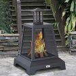 Chimenea Fireplace Outdoor Fireplace Fire Pit Wood Burning Fire Pit Patio Square Iron Fire Pit 27.5  Large Fire Pits Fire Poker Mesh Spark Screen Chimney Charcoal Grid for Garden, Backyard Online Hot Sale