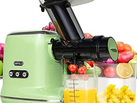 Juicer Machines, ORFELD Cold Press Juicer with 90% Juice Yield & Purest Juice, Easy Cleaning & Quiet Motor Masticating Juicer Machines for Vegetables and Fruits (Green) on Sale