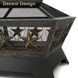 Amagabeli Fire Pit Outdoor Wood Burning 24in Firepit Firebowl Fireplace Poker Spark Screen Retardant Mesh Lid Extra Deep Large Square Outside Backyard Deck Heavy Duty Metal Grate Rustproof Bronze For Cheap