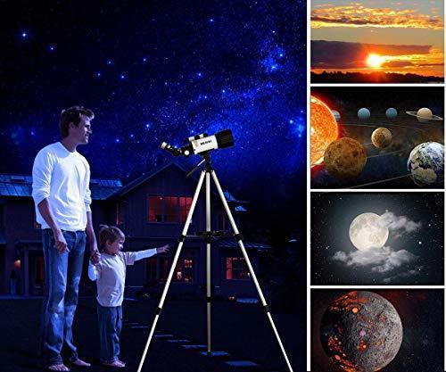 Astronomical Telescopes + Travel Monocular Telescope Scope 70mm Aperture 400mm AZ Mount Astronomical Refractor Telescopes for Kids Adults Beginners - Portable Bag, Smartphone Adapter, Camera Remote Online Hot Sale