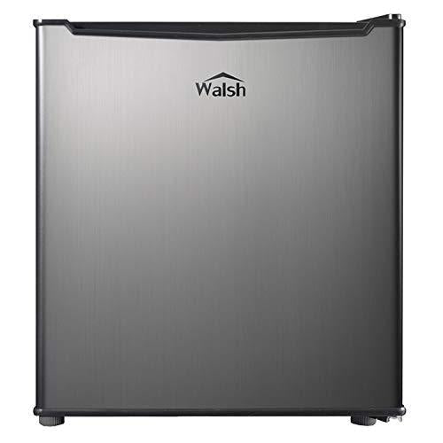 Walsh WSR17S5 Compact Refrigerator, 1.7 Cu.Ft Single Door Fridge, Adjustable Mechanical Thermostat with Chiller, Reversible Doors, Stainless Steel Look Fashion