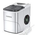 FOOING Ice Maker Countertop, Self-Cleaning Function, 26lbs 24Hrs, 9 Cubes Ready in 7mins with LED Display for Parties Mixed, Portable Ice Cube Maker with Ice Scoop and Basket (Silver) Sale