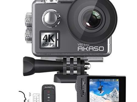 AKASO V50 Elite 4K60fps Touch Screen WiFi Action Camera Voice Control EIS Web Camera 131 feet Waterproof Camera Adjustable View Angle 8X Zoom Remote Control Sports Camera with Helmet Accessories Kit Online Hot Sale