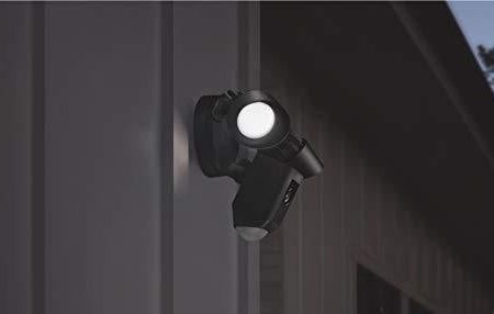 Ring Floodlight Camera Motion-Activated HD Security Cam Two-Way Talk and Siren Alarm, Black, Works with Alexa For Cheap