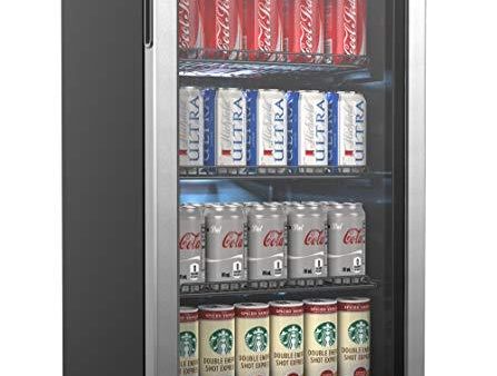 hOmeLabs Beverage Refrigerator and Cooler - 120 Can Mini Fridge with Glass Door for Soda Beer or Wine - Small Drink Dispenser Machine for Office or Bar with Adjustable Removable Shelves Hot on Sale