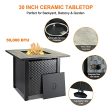 Camplux Propane Fire Pit Table, 30 Inch Outdoor Gas Fire Pit with Lid, Lava Rocks, Ceramic Tabletop, 50,000 BTU Adjustable Flame, Auto Ignition, Square Fire Table 2-in-1 Functional Online Hot Sale