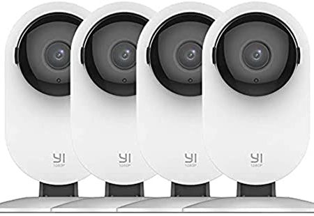 YI 4pc Security Home Camera, 1080p 2.4G WiFi Smart Indoor Nanny IP Cam with Night Vision, 2-Way Audio, AI Human Detection, Phone App, Pet Cat Dog Cam - Works with Alexa and Google For Cheap