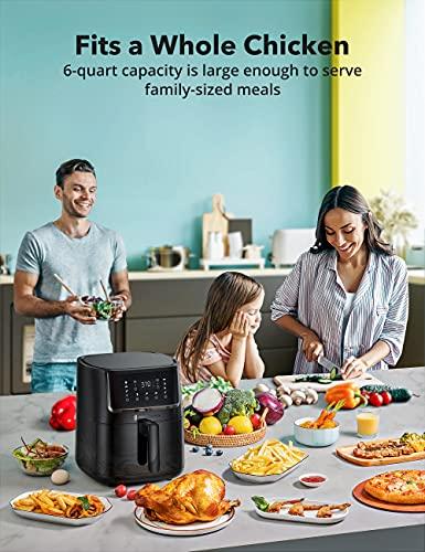 TaoTronics Air Fryer, Max XL 6 Quart 1750W 11-in-1 Airfryer Oven with Basket & Touch Panel, 11 Preset Menus 50 Recipes Cookbook for Roast, Preheat, Bake, Nonstick Easy Clean, Black Online Sale