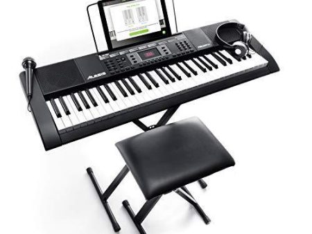 Alesis Melody 61 MKII - 61 Key Music Keyboard   Digital Piano with Built-In Speakers, Headphones, Microphone, Piano Stand, Music Rest and Stool Supply