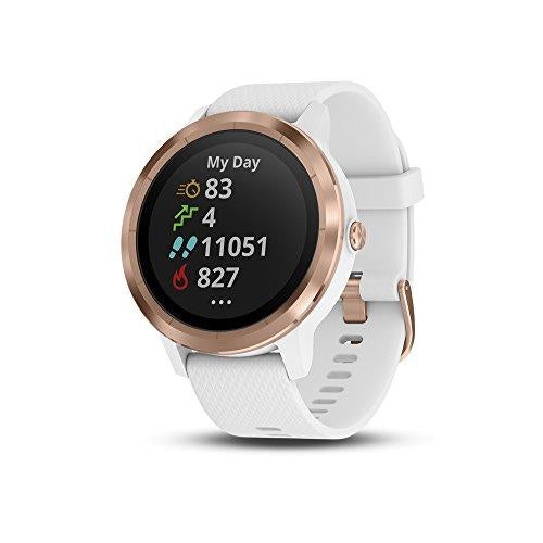 Garmin 010-01769-09 Vívoactive 3, GPS Smartwatch with Contactless Payments and Built-in Sports Apps, White Rose Gold For Cheap