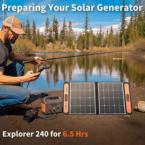 Jackery SolarSaga 60W Solar Panel for Explorer 160 240 500 as Portable Solar Generator, Portable Foldable Solar Charger for Summer Camping Van RV(Can t Charge Explorer 440  PowerPro) For Discount