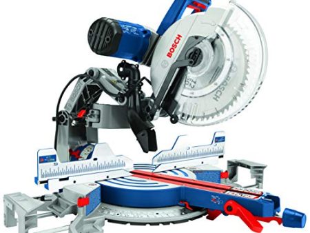 BOSCH GCM12SD 15 Amp 12 Inch Corded Dual-Bevel Sliding Glide Miter Saw with 60 Tooth Saw Blade For Sale