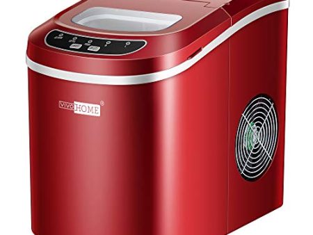 VIVOHOME Electric Portable Compact Countertop Automatic Ice Cube Maker Machine with Hand Scoop and Self Cleaning Function 26lbs Day Red Online Hot Sale