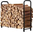 Amagabeli 4ft Firewood Rack Outdoor Log Rack Holder Fireplace Heavy Duty Wood Stacker Patio Deck Metal Kindling Logs Storage Stand Steel Tubular Wood Pile Racks Outside Accessories Black without Cover For Discount