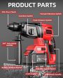 Rotary Hammer Drill, WAKYME SDS-Plus 1 2 inch 21V Cordless Demolition Hammer with 1400RPM and Two 4.0Ah Batteries, Variable Speed, 3-in-1 Mode Brushless Impact Drill with Safety Clutch, 13 Pieces Set Online