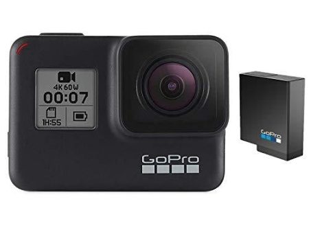 GoPro HERO7 Black + Extra Battery - E-Commerce Packaging - Waterproof Digital Action Camera with Touch Screen 4K HD Video 12MP Photos Live Streaming Stabilization Online