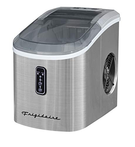 Frigidaire EFIC103-AMZ-SC Counter Top Maker with Over-Sized Ice Bucket, Stainless Steel, Self Cleaning Function, Heavy Duty, Stainless For Cheap