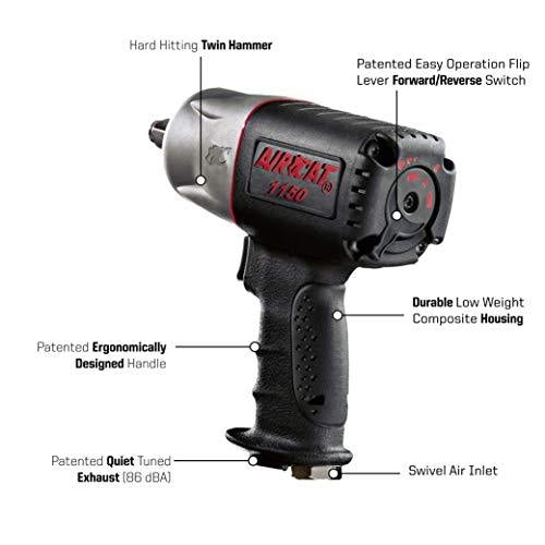 AIRCAT 1150  Killer Torque  1 2-Inch Impact Wrench, Medium, Black Online Hot Sale