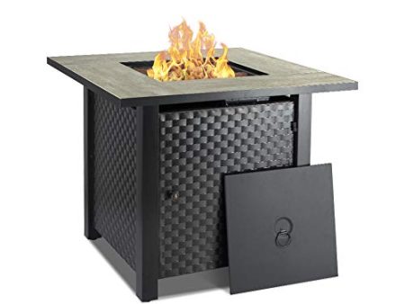 Camplux Propane Fire Pit Table, 30 Inch Outdoor Gas Fire Pit with Lid, Lava Rocks, Ceramic Tabletop, 50,000 BTU Adjustable Flame, Auto Ignition, Square Fire Table 2-in-1 Functional Online Hot Sale