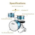 Drum Set Eastar 14 inch Drum Set for Kids, 3-Piece with Adjustable Throne, Cymbal, Pedal & Two Pairs of Drumsticks, Junior Drum Set with Bass Tom Snare Drum, Drum Kit for Beginners, Metallic Sky Blue Supply