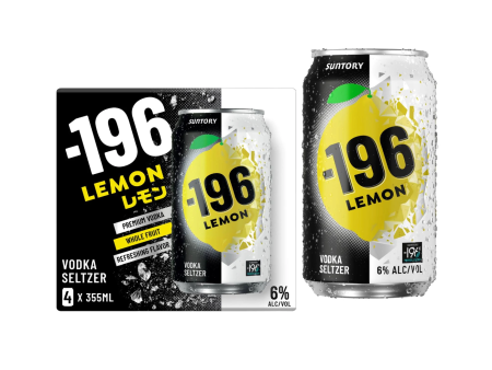 Suntory -196 Lemon Vodka Seltzer, Japan (4pk 355ml Cans) Cheap