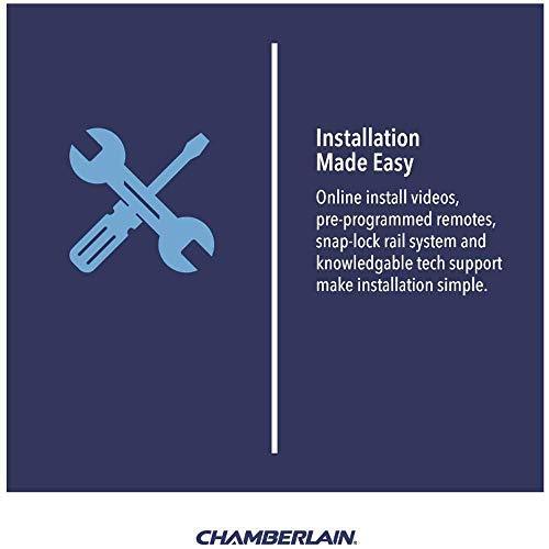 Chamberlain B970T Smart Garage Door Opener with Battery Backup - myQ Smartphone Controlled - Ultra Quiet, Strong Belt Drive and MAX Lifting Power, 1.25 HP, Wireless Keypad Included, Blue For Sale