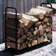 Amagabeli 4ft Firewood Rack Outdoor Log Rack Holder Fireplace Heavy Duty Wood Stacker Patio Deck Metal Kindling Logs Storage Stand Steel Tubular Wood Pile Racks Outside Accessories Black without Cover For Discount